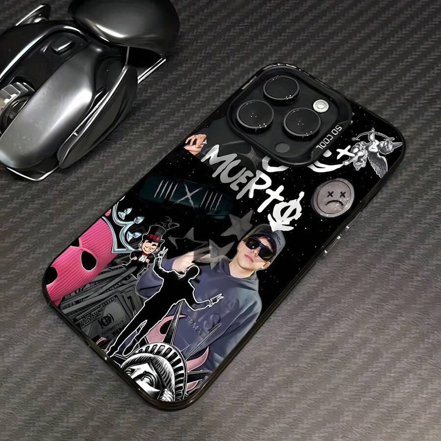 Rich O Muerte tema de ropa urbana en negro y rosafunda de teléfono Fundas compatibles con ,Apple,VIVO,OPPO,,, y Honor.Fabricadas en silicona TPU,ofrecen protección contra golpes y caídas. - Negro - Ver 1