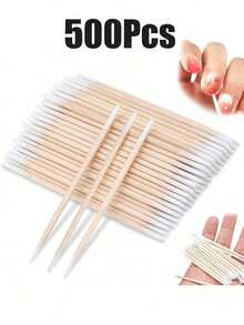 100/300/500 chiếc cọ chuốt mascara bằng gỗ siêu mỏng, dùng một lần, không xơ vải - Không mùi - trắng - Xem 7