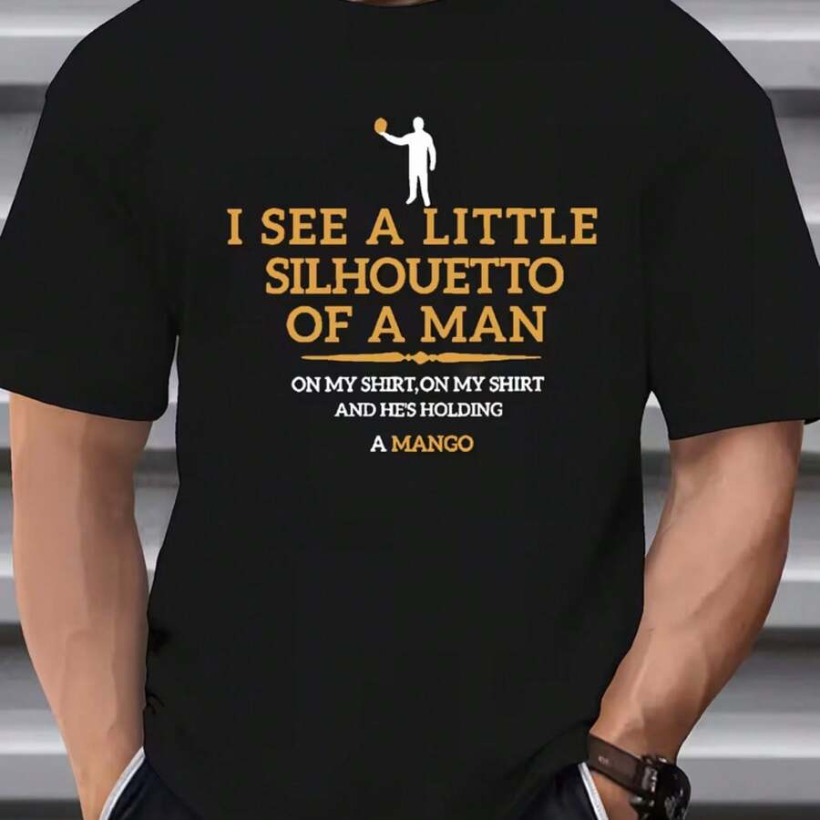 Printed T-Shirt For Men And Women - 黑色 - 查看 1