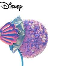 Disney Style Mickey Mouse Ears Headband - Purple Gradient Sequins + Seashell Accents - View 4