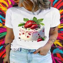 Camiseta Casual, Camiseta Estampada, Camiseta Estilo Y2k, Camiseta para Amantes de la Repostería, Regalo para Enamorados, 100% Algodón, Duradera - Blanco - Ver 7