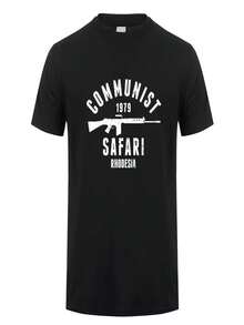T-Shirt From The Hunting Trip To Rhodesia In 1979, A Summer Hit, Short-Sleeved T-Shirt For Women In Pure Cotton, A Fun And Unisex Style. - Black - View 1