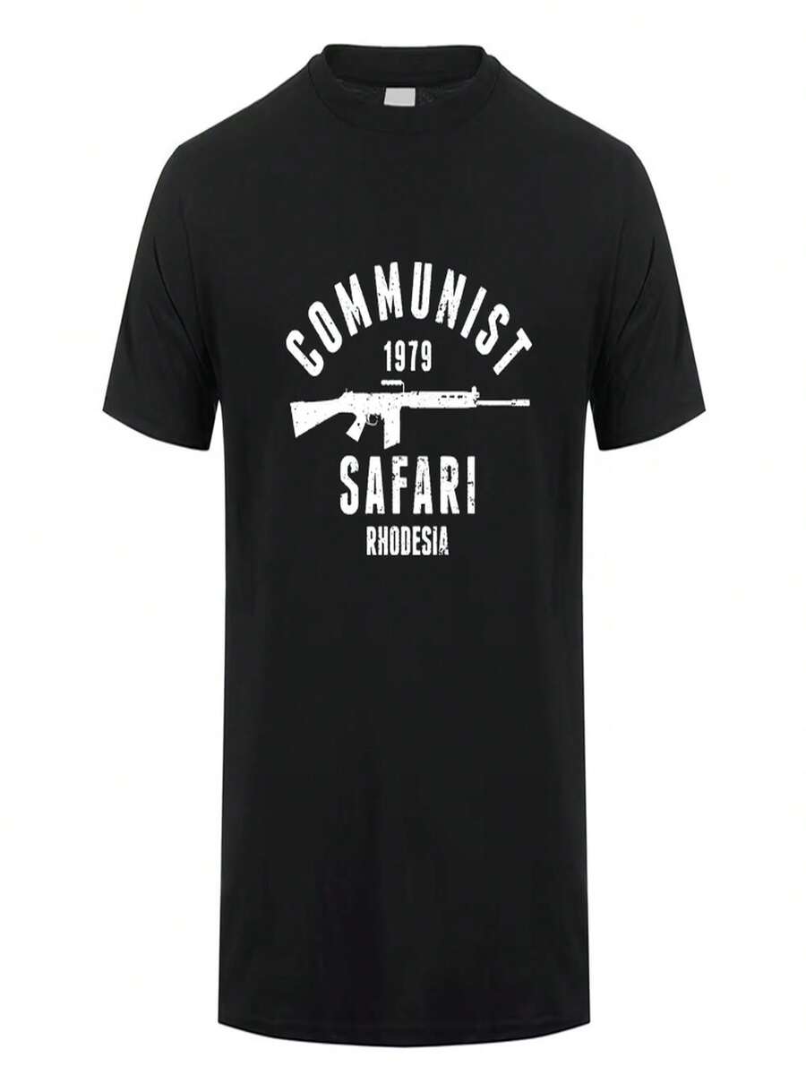 T-Shirt From The Hunting Trip To Rhodesia In 1979, A Summer Hit, Short-Sleeved T-Shirt For Women In Pure Cotton, A Fun And Unisex Style. - Black - View 1