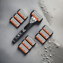 6層手動刮鬍刀套組，可攜式旅行刮鬍刀附替換刀片，適合送給父親與男友的理想禮物，平價日常刮鬍工具 - 多色 - 查看 5