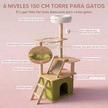 1.5M Torre pr Gto con Escler, 6 Tier rol pr Gtos con Rscdores pr Gto, Cstillo pr Gtos con 3 Poste, 2 Pltforms, 1 Trnsprente Cápsul Espcil, 1 Escler, 1 Hmc, 1 Pompón, 3-6 Gtos - B - Ver 2