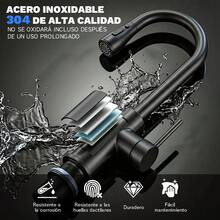 Grifo Mezclador De Cocina Monomando Extraíble De Acero Inox - Negro - Ver 7