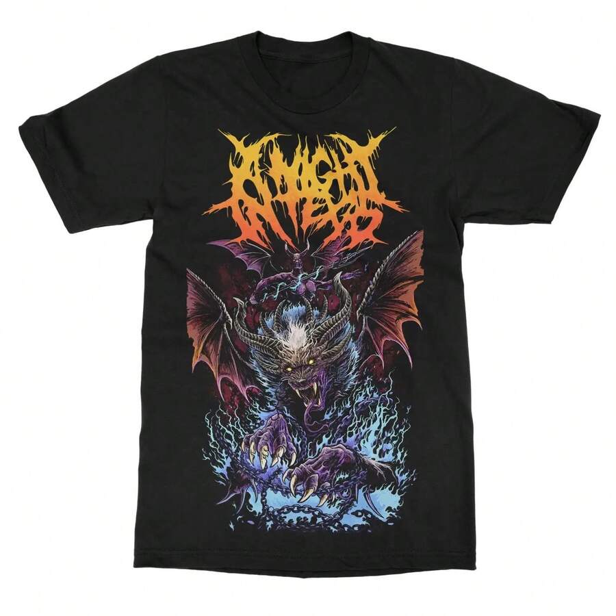 Camiseta de la banda A Night in Texas Feeding The Lions, 100% algodón, con estampado gráfico. Top unisex de verano, confeccionado en algodón grueso de 220 g, de textura suave y tacto agradable, cómodo y respetuoso con la piel. Su estilo clásico y sencillo nunca pasa de moda, ideal para el día a día, actividades deportivas, viajes, vacaciones y cualquier ocasión informal. - Negro - Ver 1