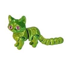 Cartoon Cat 3D Printed Figurine (Eye Color Random), Flexible Posable Doll, Imaginative Desktop Decor, Suitable For Bedroom And Indoor, Also Great For Halloween, Christmas And Other Holidays - Multicolor - View 6