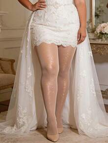Damen glänzende irisierende kniehohe Strümpfe, geeignet für Hochzeiten, Partys, Pendeln und tägliches Tragen, sexy silberne schmale Socken - Verschiedenfarbig - Übersicht 21