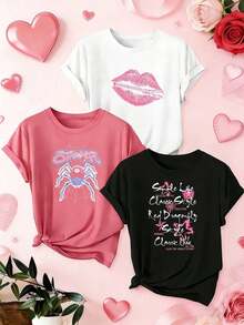 Women's T-Shirt With Custom Print Urban Style 2026 - Spider And Lips Print - Casual Short Sleeve Round Neck T-Shirt, Simple And Artistic Summer Top. - 白色 - 查看 6