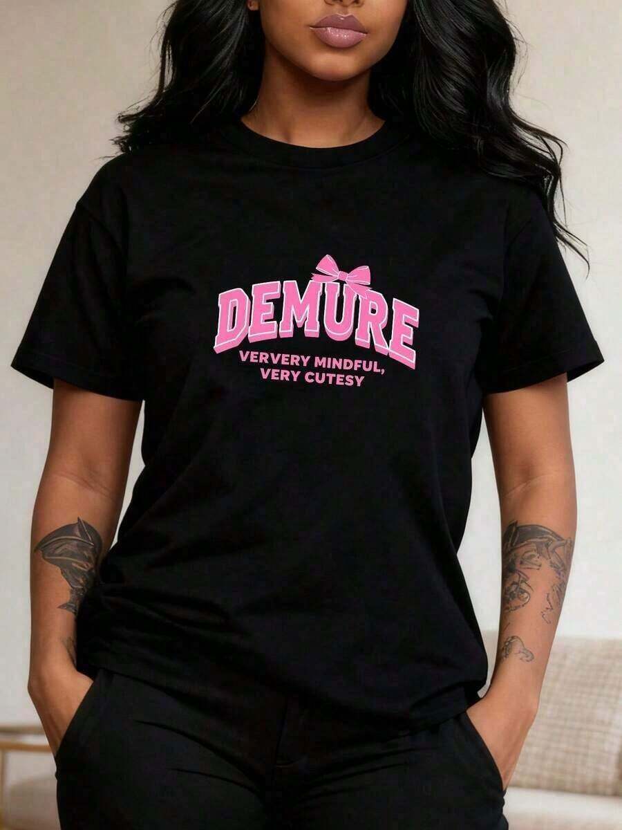 StreetKorean Camiseta con Estampado Rosa para el Día de San Valentín, Casual para Mujer-2Graphic Tee - Negro 3 - Ver 1