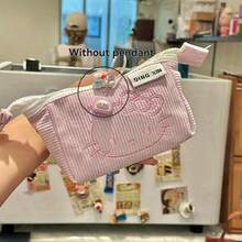 1个Hello Kitty粉色灯芯绒铅笔盒 - 大容量可爱花卉印花文具收纳袋，耐用拉链设计 - 多色 - 查看 11