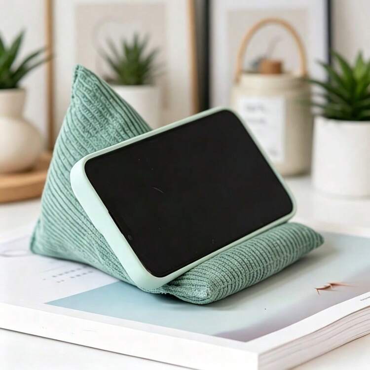 Unique Creative Pillow-Shaped Phone Stand, Suitable For Desktop Use, Features Anti-Slip, Stability, Softness And Cushioning - Multicolor - View 5
