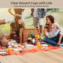 300Pcs Square Clear Disposable Dessert Cups With Lids Spoons & Forks, 10oz 12oz Leak Proof Stackable Plastic Food Containers, Transparent Mousse Pudding Ice Cream Fruit Snack Cups For Party Wedding Birthday Banquet Home Use - W10-8 - View 9