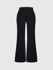 Women's Solid Color Casual Versatile Wide Leg Pants For Daily Wear Black - Black - View 5