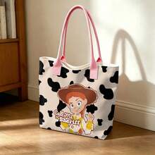 Miniso Túi tote vải canvas in hình bò sữa Jessie trong phim Toy Story của Disney, thích hợp sử dụng hàng ngày, dùng cho nhân vật trong phim "Call Me the Sheriff". - Hồng - Xem 1