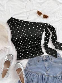 para mujeres que salen a la playa en verano, vacaciones, parte superior de mujer de color amarillo claro con hombros asimétricos, tirantes de lazo, fluida y ajustada, adecuada para fiestas, vacaciones, festivales de música, estilo bohemi - Blanco y Negro - Ver 9