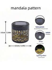 4pcs Round Solar Wall Lights, Mandala Pattern Projector Lights, Outdoor Garden Lights, Suitable For Walls, Fences, Gardens, Courtyards, Patios, Lawns, Home Decor, Holiday Decorations, Wedding Decorations, Birthday Decorations, And Party Decorations, - Solar-powered Round Wall Lamp - View 4