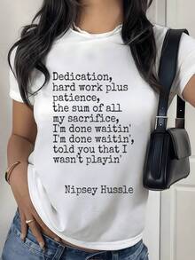 Frase motivacional que celebra la dedicación la paciencia y el esfuerzo constante recordando la importancia de trabajar con pasión y no rendirse camiseta de mujer casual moderna cómoda para uso diario - Blanco - Ver 1