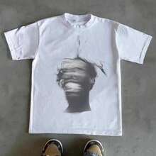 White T-Shirt With A Unique, Blurred, Artistic Print – A Bold Design That Expresses Personality And Inner Depth. Soft, Comfortable Fabric That's Easy To Style And Catches The Eye At First Glance. Penny T-Shirts PL4J - 白色 - 查看 12