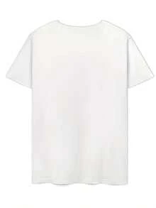 Camiseta Casual Esencial de Manga Corta para Primavera y Verano, de Algodón Suave para Uso Diario de Mujer - Blanco - Ver 3