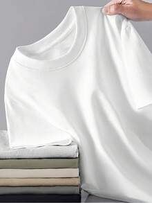Camiseta Blanca Monocromática con Figura de Mujer Ornamentada y Cuentas de Perlas - Manga Corta Casual para Uso Diario, Fiestas, Festivales y Compras - Blanco - Ver 7