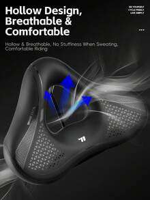 Cojín de asiento trasero de bicicleta WEST BIKING, diseño hueco, extra ancho y cómodo, impermeable, con doble amortiguación, asiento suave y grueso, adecuado para bicicleta de montaña, bicicleta de carretera, bicicleta eléctrica - Multicolor - Ver 8