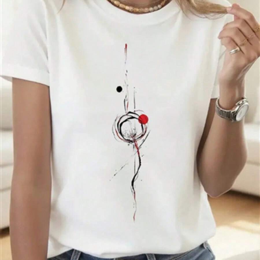 Camiseta para Mujer con Diseño de Oso Minimalista y Texto - Blanco - Ver 1