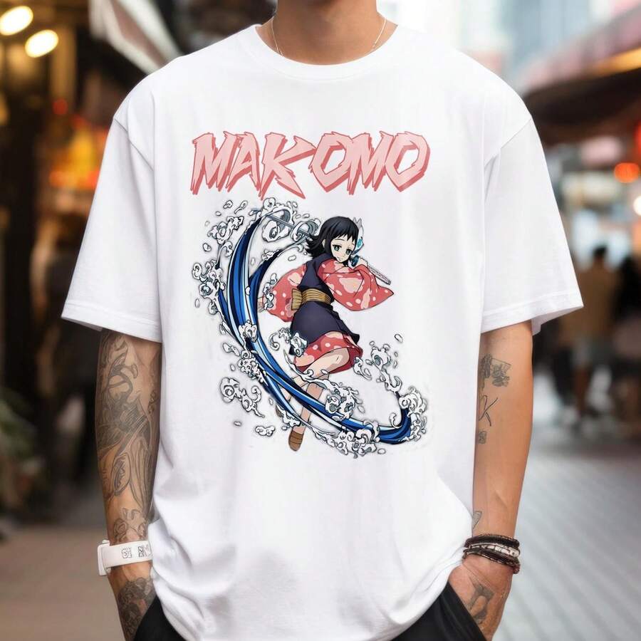 Camiseta de manga japonesa con estampado de olas de anime Makomo Surfing Girl220g Cla-ssic Cotton T-Shirt - UniS-ex - The Shirt You A-lways NeededSuitable for all people, whether woM-en or M-enhigh-quality durable fabric suitable for all seans,ft to the touch but built to lastBreathabletops woM.en fall outfiT.S for woM.en vaC.Ation outfiT.S woM.en Easter, St. Patrick's Day costume - Blanco - Ver 1