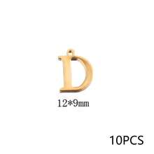 10Pcs 304 Stainless Steel 18K Gold Plated Letter Charms, Alphabet Initial Pendants For DIY Jewelry Making - Pendants - View 31