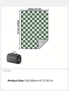 URBANWAVE City Wave Green Plaid Smiling Face Pattern Picnic Mat, Moisture-Proof Mat, Thickened Camping Mat, Outdoor Tent Mat, Waterproof Moisture-Proof Portable Mat - Green - View 8