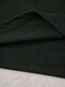 1 Pieza de Camiseta Casual de Moda para Hombres y Mujeres, Simple y Elegante, Adecuada para el Verano, de Corte Regular, versátil, fácil de combinar, para uso diario, estilo urbano, ropa de vacaciones, ropa de fin de semana. - Negro 3 - Ver 3