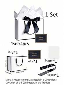 Bộ 4 món quà tặng, gồm 1 túi quà, 1 giấy lụa, 1 thiệp có ruy băng, 1 túi mua sắm có quai xách, 1 túi xách trang trí nơ, thích hợp cho bé gái, đám cưới, tiệc tùng, Giáng sinh, Lễ Tạ ơn, Năm mới, sinh nhật, Ngày Valentine, phù dâu, họp mặt bạn gái. - Nhiều màu 5 - Xem 14