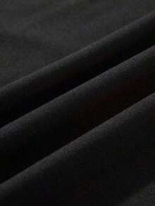 Maweii Plus Size Summer Casual T-Shirt With Round Neck And Short Sleeves, Letter Print, For Daily Wear - Black - View 4