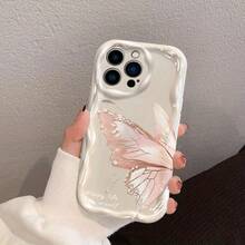 Fanahat-Un estuche de teléfono lindo y completo con un diseño de media cinta rosa para varios modelos de , con un patrón de ondas cremosas. - Color mixto 2 - View 10