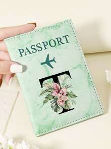 1pc A-Z 26 Letters Fashionable Letter Print Stylish Burgundy Passport Cover, Premium PU Leather Passport Wallet With Multi-Card Pockets For Credit Cards, Boarding Passes, And IDs, Compact And Portable Travel Essentials Organizer For Women, Men - Pink - View 96
