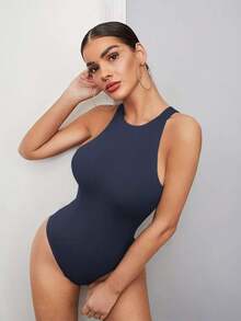 Body De Color Liso - Azul marino - Ver 6