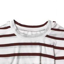 Women's Elegant Dress With Waist Tie, Striped Round Neck, Short Sleeves, Long Style, Summer High-End Women's Dressvestidos Elegantes De Mujer Summer Dresses For Women Birthday Outfits For Women - 桔紅色 - 查看 3