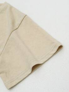 Camiseta casual de verano para mujer de talla grande, con cuello redondo, manga corta, estampado de oso, lema retro y efecto lavado y desgastado de algodón - Albaricoque - Ver 5