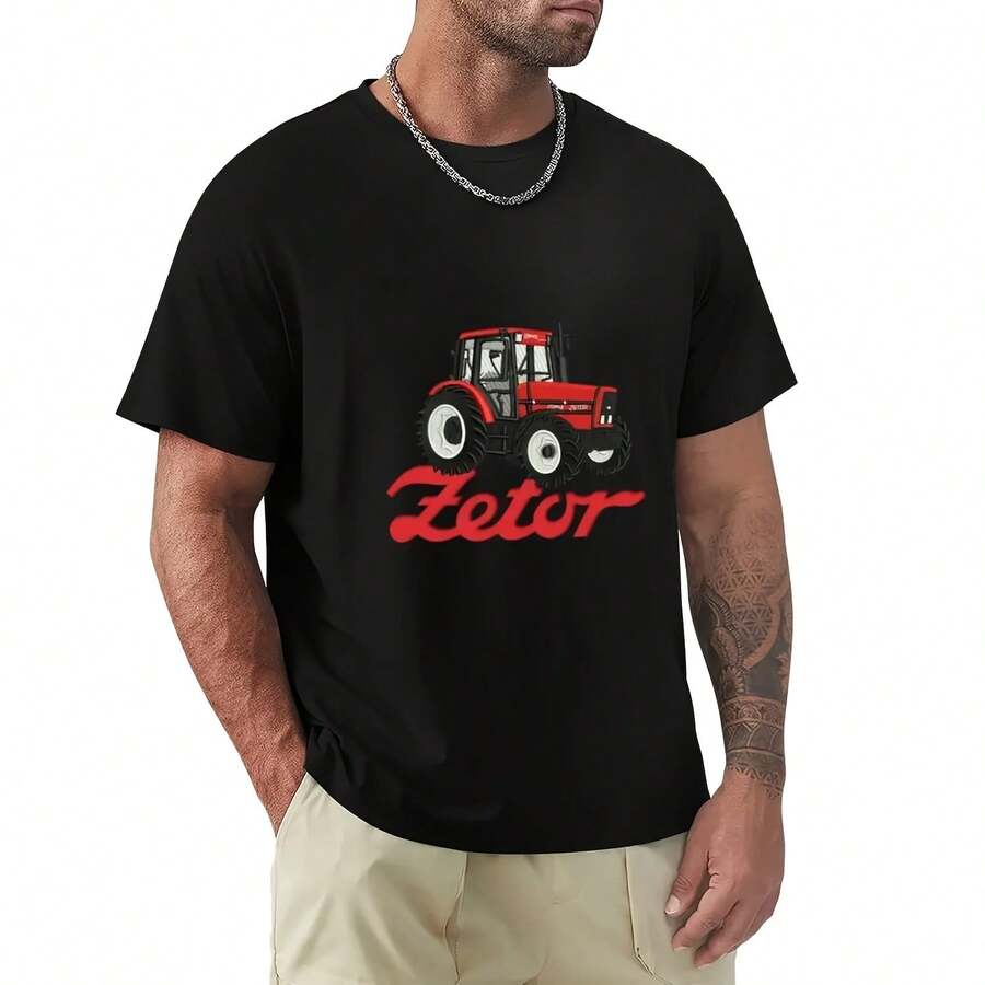 Zetor Tractor T-Shirt, Plus Size Clothing, Sublimated Graphic Tees - Shape - View 1