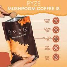 Café con hongos USDA orgánico con 6 hongos adaptagénicos y aceite MCT, café instantáneo de cultivo estadounidense para mejor energía, digestión e inmunidad con cola de pavo, shiitake, melena de león, 30 porciones KDDV - Otros - Ver 2