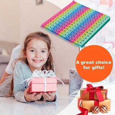 12x12 Multiplication Table P0PP Rainbow Compact Multiplication Table Math Operation Game, Suitable For School And Home Math Education, Mental Arithmetic