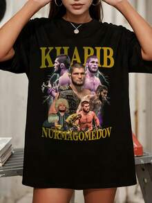 Design T-Shirt Bootleg Vintage 90er KHABIB NURMAGOMEDOV - Black - View 6