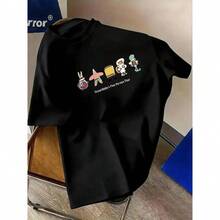 OversizeExtra grande Camiseta - Manga corta - Moda mujer - Oversize - Casual suelto - 230g - Algodón -Camiseta de Viaje Oceánico Las blusas transpirables, que absorben el sudor y son adecuadas para de lavado a máquina, en el regalo perfecto para las vacac - Negro - Ver 2