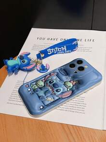 Disney Lilo And Stitch Phone Case : 3D Fluffy Pattern Border Protector Phone Soft Phone Case With A Free Cute Stitch Bracelet Chain Lanyard, Stitch, Lilo, Angel, For Apple 17 Promax 17 Pro 16 15 14 13 12 11 Pro Max XS Max X XR Soft Cover Summer Phone Case - 白色 - 查看 6
