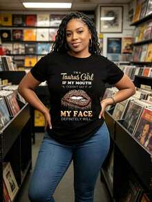 I'm A Taurus Girl - Funny Graphic T-Shirt - Women's Short Sleeve T-Shirt, Casual And Playful Design - Cotton T-Shirt - 黑色 - 查看 3