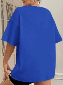 Lovelume 200g T-Shirt For Women In Green/Red/Navy, Size, Printed. - 藍色 - 查看 2
