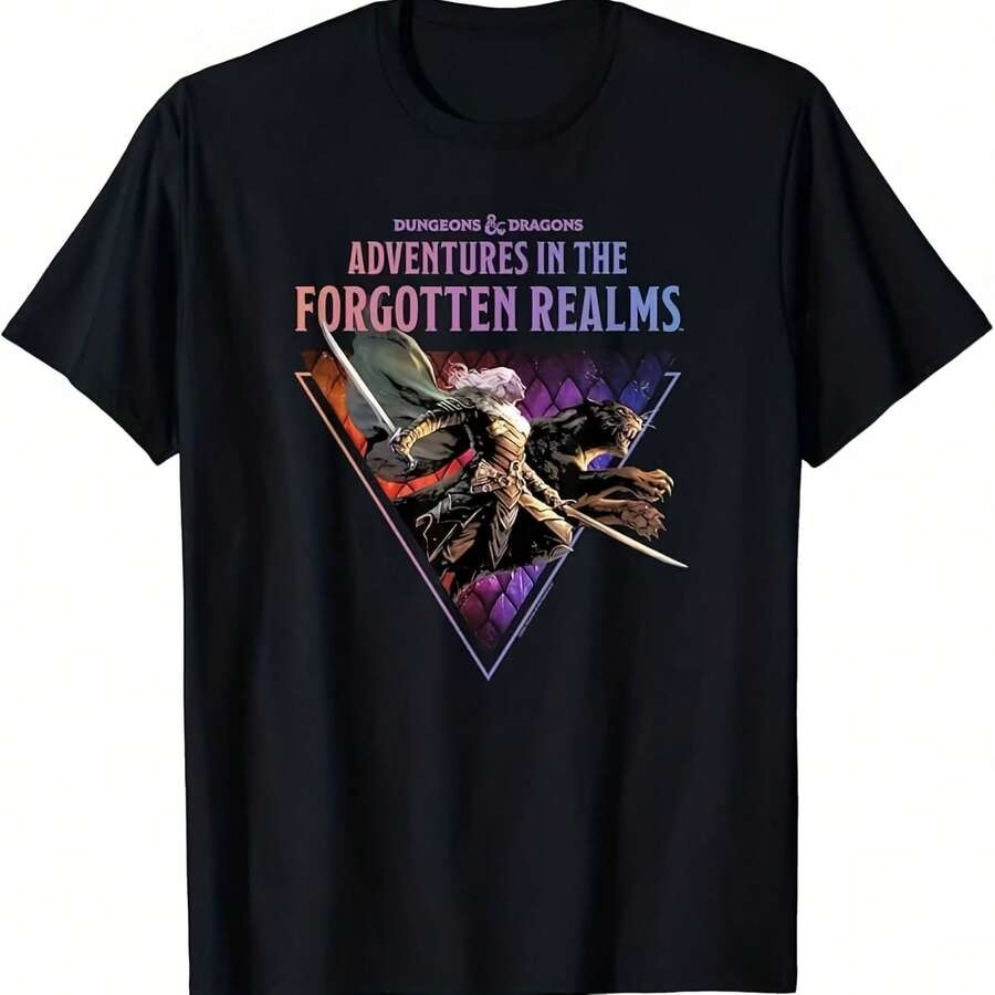 Drizzt Adventure T-Shirt Made Of Breathable, Moisture-Wicking Fabric, Casual Summer T-Shirt With Crew Neck And Fantasy Design - 款式 - 查看 1