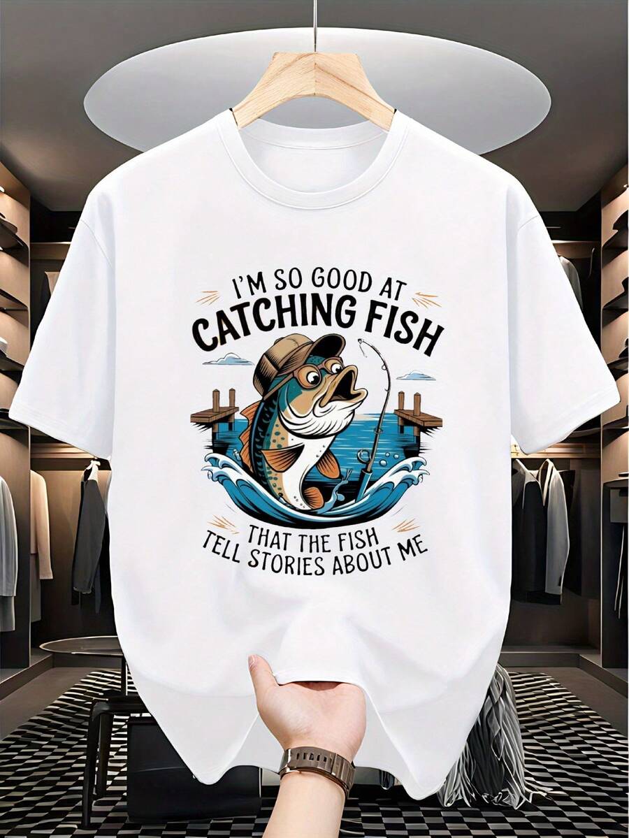 New Women's Short-Sleeved T-Shirt, 180g, 100% Cotton - Versatile Casual T-Shirt With Summer Print For Men - Summer Print T-Shirt For Couples - Unisex - Holiday Gift - 黑 - 查看 1