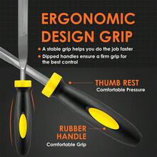 10pcs Metal Needle File Set, Hardened Alloy Steel, Flat, Warding, Square, Triangle, Round, Half Round Files, Durable Hand Tools With Plastic Handle, Wood Plastic Jewelry Model Making DIY Carving Precision Metal Work Woodworking, No Electricity - Multicolor - View 8